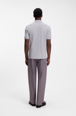 Pallas polo shirt in cotton piqu&eacute; with embroidered logo, Light Purple