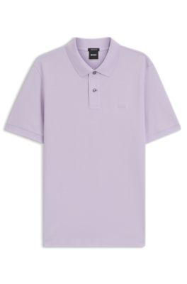 Pallas polo shirt in cotton piqu&eacute; with embroidered logo, Light Purple