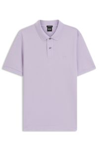 Pallas polo shirt in cotton piqué with embroidered logo, Light Purple