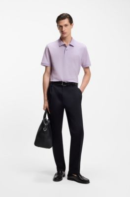 Pallas polo shirt in cotton piqu&eacute; with embroidered logo, Light Purple