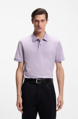 Pallas polo shirt in cotton piqu&eacute; with embroidered logo, Light Purple
