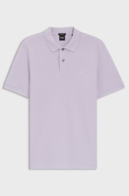 Pallas polo shirt in cotton piqu&eacute; with embroidered logo, Light Purple