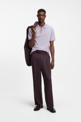 Pallas polo shirt in cotton piqu&eacute; with embroidered logo, Light Purple