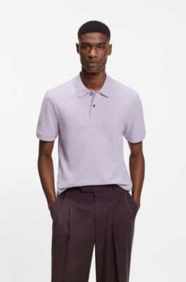 Pallas polo shirt in cotton piqu&eacute; with embroidered logo, Light Purple