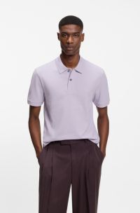 Pallas polo shirt in cotton piqu&eacute; with embroidered logo, Light Purple