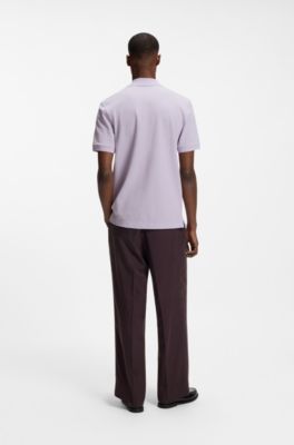 Pallas polo shirt in cotton piqu&eacute; with embroidered logo, Light Purple