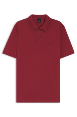Pallas polo shirt in cotton piqu&eacute; with embroidered logo, Red
