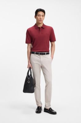 Pallas polo shirt in cotton piqu&eacute; with embroidered logo, Red