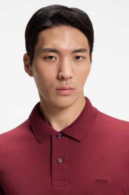 Pallas polo shirt in cotton piqu&eacute; with embroidered logo, Red