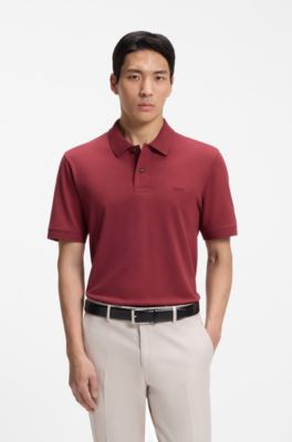 Pallas polo shirt in cotton piqu&eacute; with embroidered logo, Red
