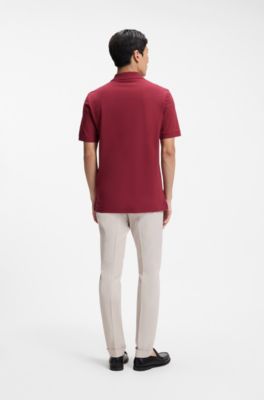 Pallas polo shirt in cotton piqu&eacute; with embroidered logo, Red