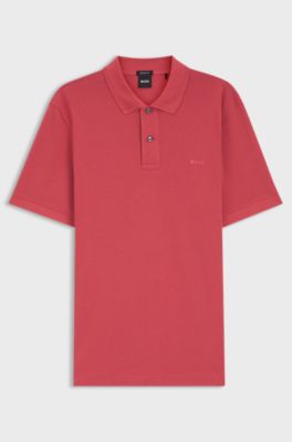 Pallas-polo van katoenpiqu&eacute; met logostiksel, Rood