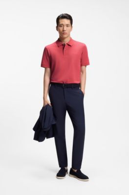 Pallas-polo van katoenpiqu&eacute; met logostiksel, Rood