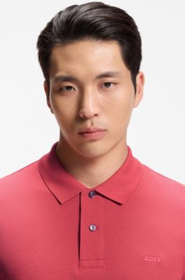 Pallas polo shirt in cotton piqu&eacute; with embroidered logo, Red