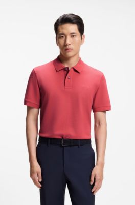 Pallas-polo van katoenpiqu&eacute; met logostiksel, Rood