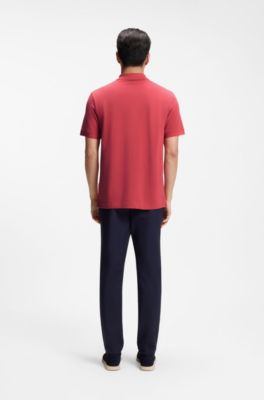 Pallas polo in piqu&eacute; di cotone con logo ricamato, Rosso