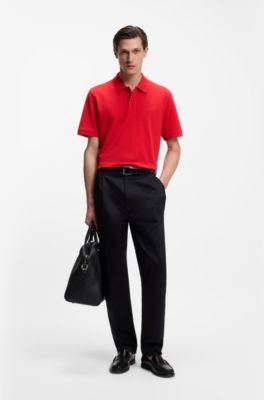 Pallas-polo van katoenpiqu&eacute; met logostiksel, Rood