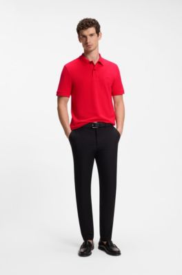 Pallas-polo van katoenpiqu&eacute; met logostiksel, Rood