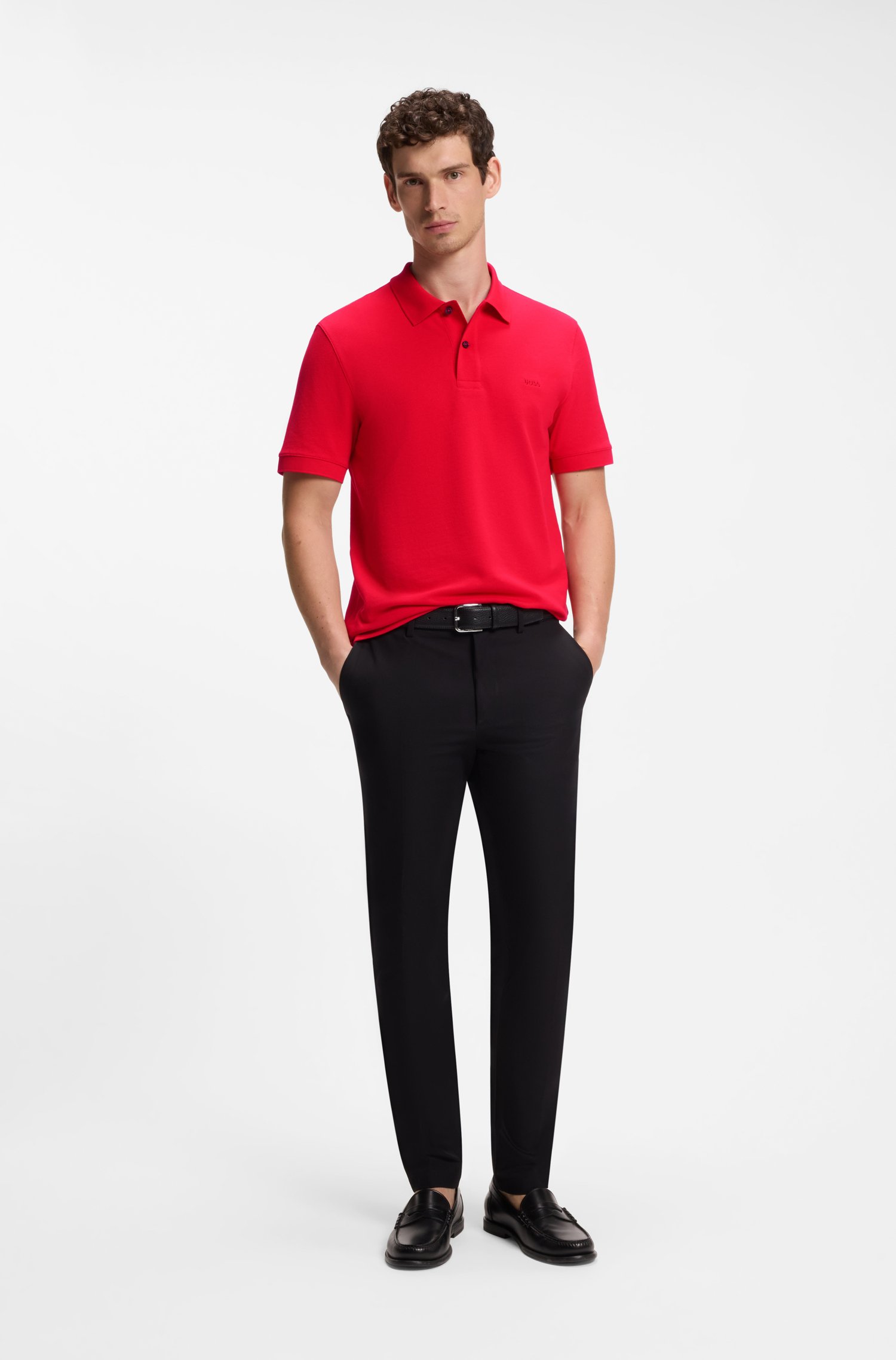 Boss Pallas cotton polo shirt pikéer herr – bild 2