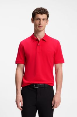 Pallas-polo van katoenpiqu&eacute; met logostiksel, Rood
