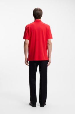 Pallas polo shirt in cotton piqu&eacute; with embroidered logo, Red