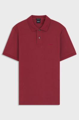 Pallas polo shirt in cotton piqu&eacute; with embroidered logo, Red
