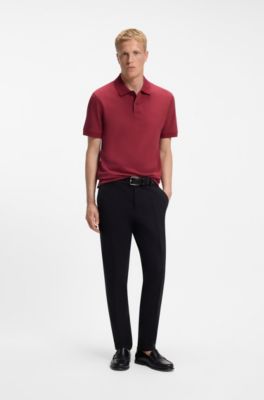 Pallas polo shirt in cotton piqu&eacute; with embroidered logo, Red