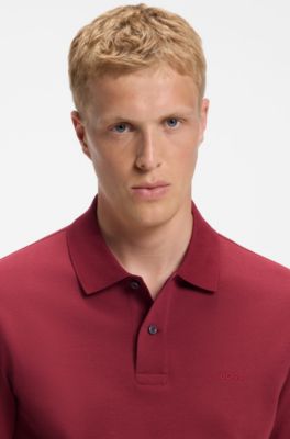 Pallas polo shirt in cotton piqu&eacute; with embroidered logo, Red