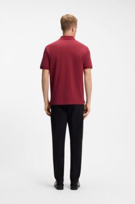 Pallas polo shirt in cotton piqu&eacute; with embroidered logo, Red