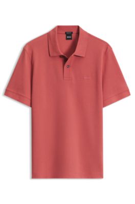 Pallas polo shirt in cotton piqu&eacute; with embroidered logo, Light Red