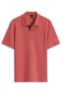 Pallas polo shirt in cotton piqu&eacute; with embroidered logo, Light Red