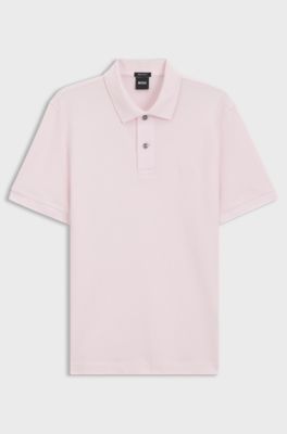 Pallas polo shirt in cotton piqu&eacute; with embroidered logo, light pink
