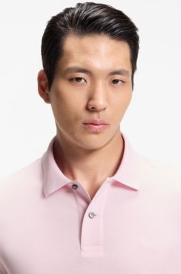 Pallas polo shirt in cotton piqu&eacute; with embroidered logo, light pink
