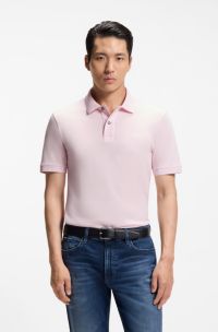 Pallas polo shirt in cotton piqu&eacute; with embroidered logo, light pink