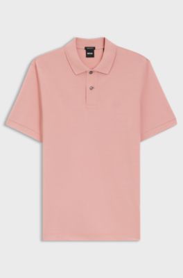 Pallas poloshirt i bomuldspiqu&eacute; med broderet logo, Lys pink