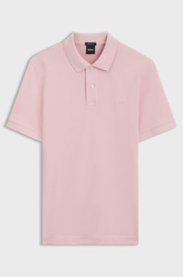 Pallas polo shirt in cotton piqu&eacute; with embroidered logo, Light Pink