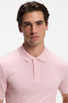 Pallas polo shirt in cotton piqu&eacute; with embroidered logo, Light Pink