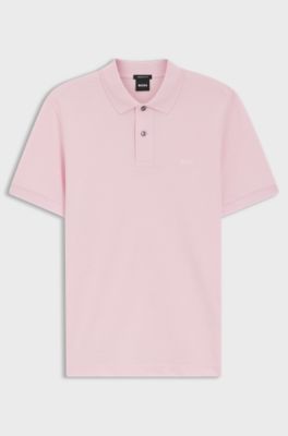 Pallas polo shirt in cotton piqu&eacute; with embroidered logo, Light Pink