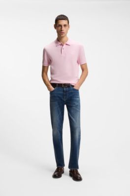 Pallas polo shirt in cotton piqu&eacute; with embroidered logo, light pink