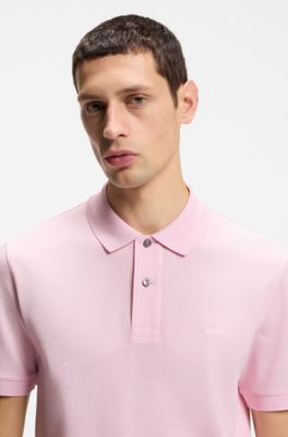Pallas polo en piqu&eacute; de coton avec logo brod&eacute;, Rose clair