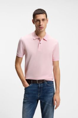 Pallas polo shirt in cotton piqu&eacute; with embroidered logo, Light Pink