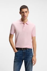 Pallas polo shirt in cotton piqu&eacute; with embroidered logo, light pink