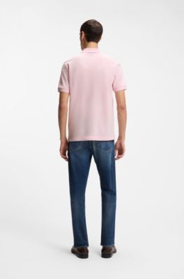 Pallas polo shirt in cotton piqu&eacute; with embroidered logo, light pink