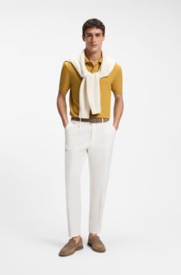Pallas polo shirt in cotton piqu&eacute; with embroidered logo, Gold