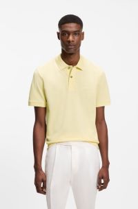 Pallas polo shirt in cotton piqu&eacute; with embroidered logo, Light Yellow