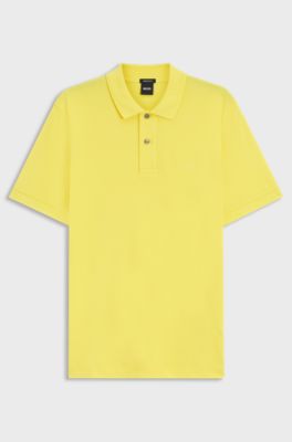 Pallas polo shirt in cotton piqu&eacute; with embroidered logo, Yellow