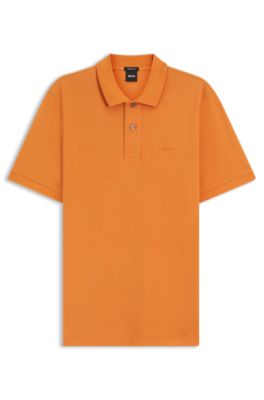 Pallas polo shirt in cotton piqu&eacute; with embroidered logo, Orange