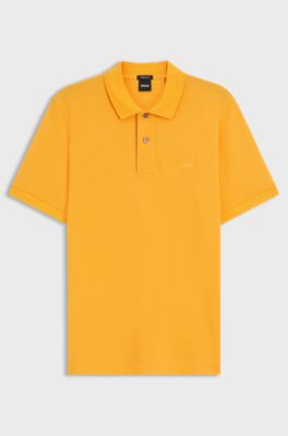 Pallas polo shirt in cotton piqu&eacute; with embroidered logo, Light Orange