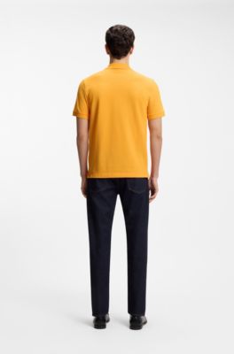 Pallas polo shirt in cotton piqu&eacute; with embroidered logo, Light Orange