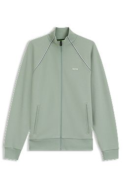 Cotton-blend sweatshirt with contrast piping